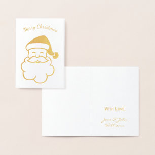 God jul Typografi Gulffenolja Jultomten Folierat Kort
