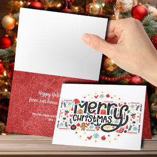 God jul-typografi har mappats helgkort
