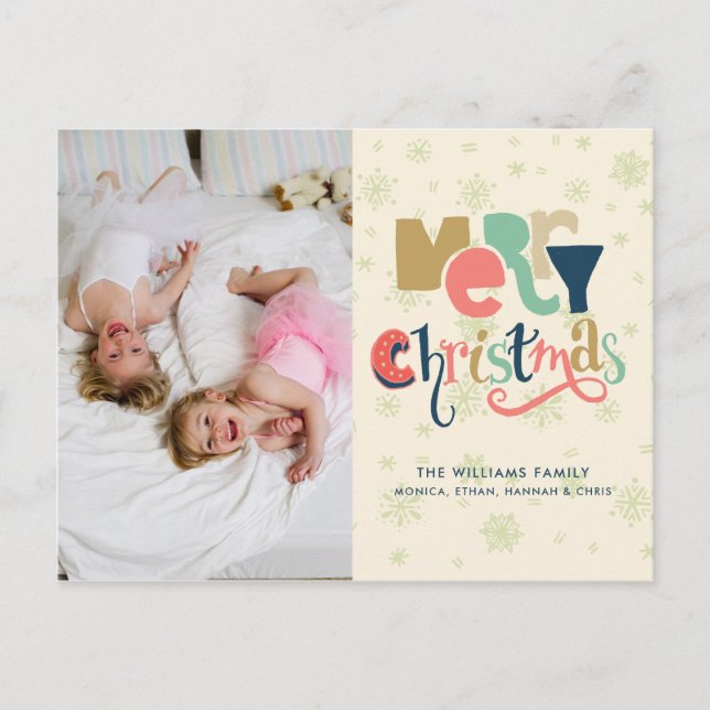 God Jul Typografi Helg Vykort (Framsida)