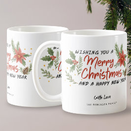 God jul Typografi Helgdag botaniskt Kaffemugg