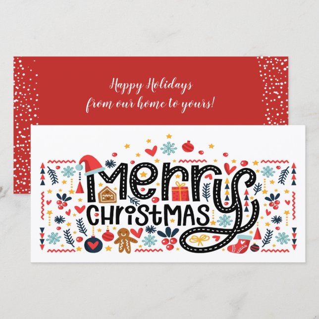 God jul Typografi Julkort (Fram/baksida)
