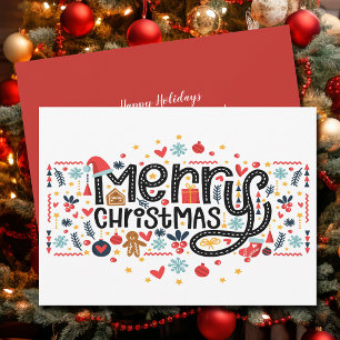God jul Typografi Julkort