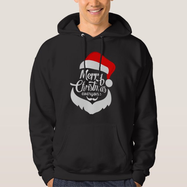 God jul Typografi Jultomten Cap T-Shirt Hoodie (Framsida)