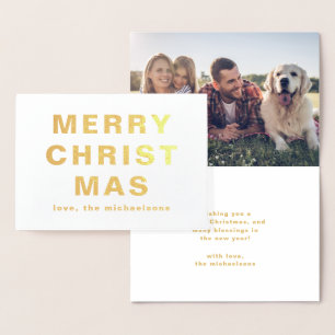 God jul Typografi med fotojul Folierat Kort