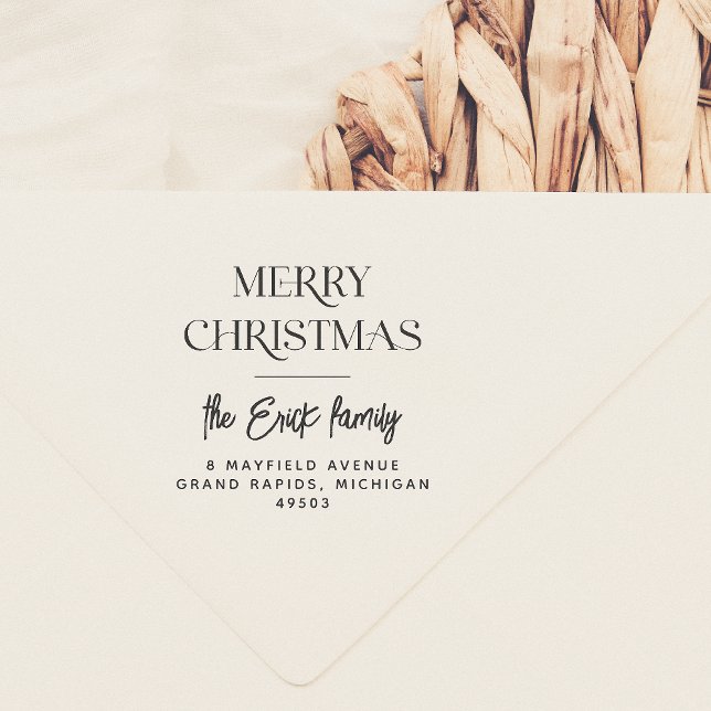 God jul Typografi med Namn & Adress Stämpel (Skapare uppladdad)