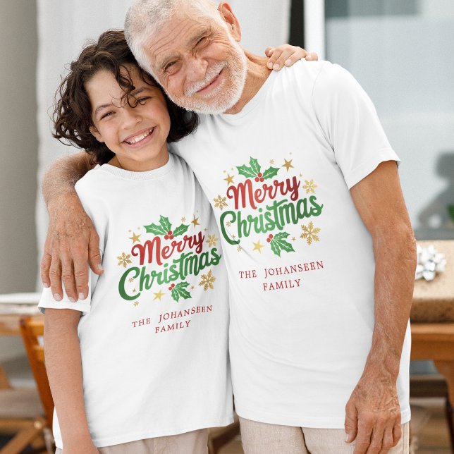 God jul Typografi - modern familjerelatering T Shirt (Skapare uppladdad)