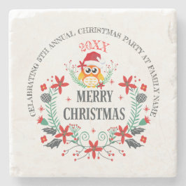 God jul Typografi och jul Uggla Bouquet Stenunderlägg