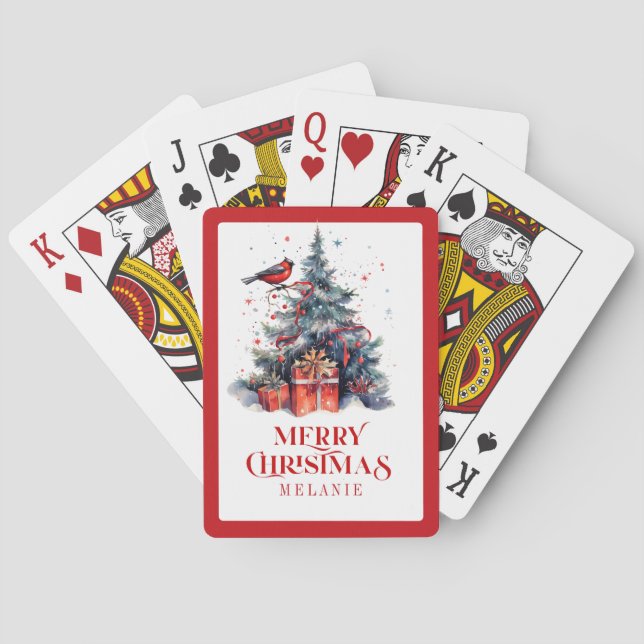 God jul typografi och Julgran Casinokort (Baksidan)
