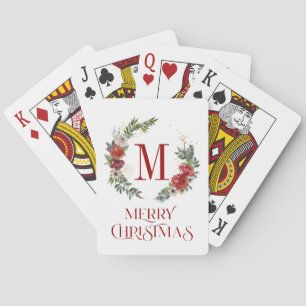 god jul typografi och julkrans casinokort