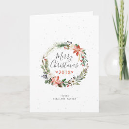 God jul Typografi och julkrans Helgkort