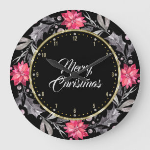 God jul Typografi och julkrans Stor Klocka