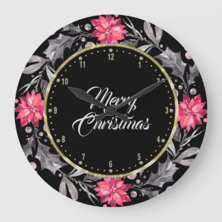 God jul Typografi och julkrans Stor Klocka