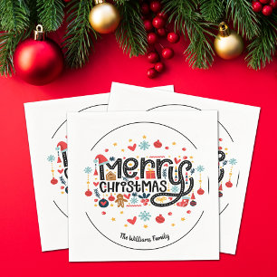 God jul Typografi Pappersservett