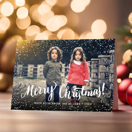 God jul Typografi Snöflingor Helgkort