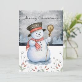 God jul Typografi Snögubbe Personlig Julkort
