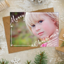 God jul Typografi Snowflake Helgdag Photo Julkort