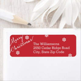 God jul Typografi Snowflake Simple Returadress Etikett