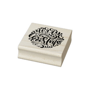 God jul Typografi Stämpel