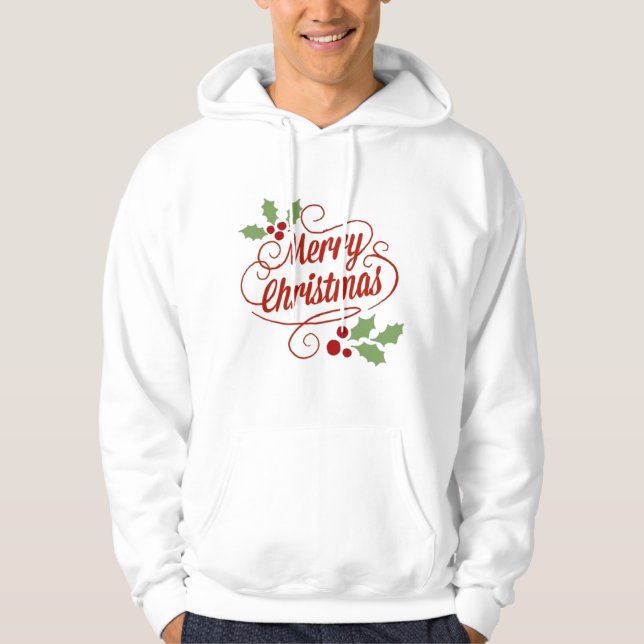 God jul Typografi T-Shirt Hoodie (Framsida)