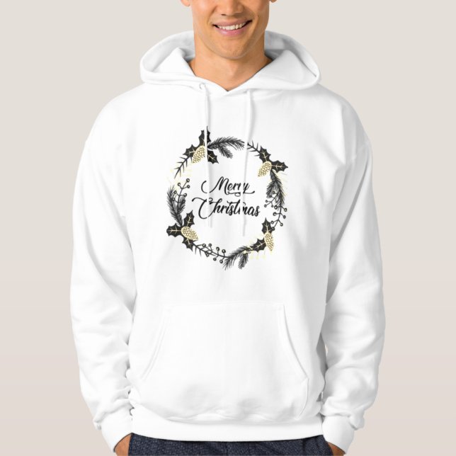 God jul Typografi T-Shirt Hoodie (Framsida)
