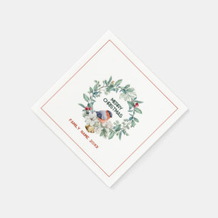 God jul Typografi Utandning och rött Robin Pappersservett