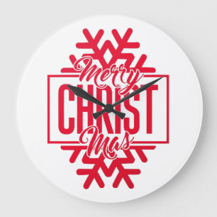 god jul Typografiskt Brev med snöflinga Stor Klocka