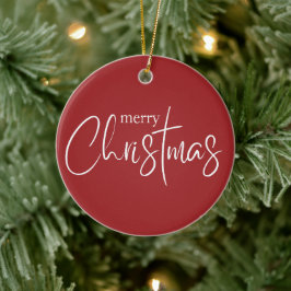 God jul Typography Red Modern Helgdag Julgransprydnad Keramik