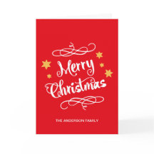 God jul Typography Red White