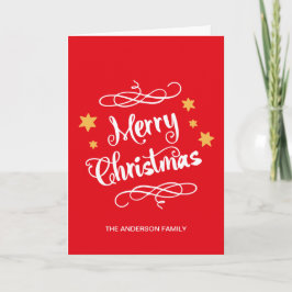 God jul Typography Red White Helgkort