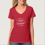 God jul Typography Red White T Shirt<br><div class="desc">Utformning för Tillfälle. Fler designer och matchande artiklar finns tillgängliga i min butik. - http://www.zazzle.com/designbylang* - Tack för besöket!</div>