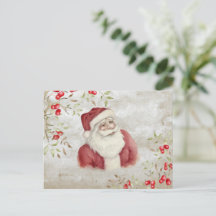 "God jul" Typography Watercolor Santa