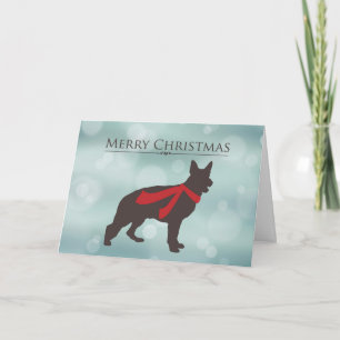 God jul tysk herde i den röda scarfen, Bok Helgkort