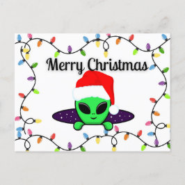 "God jul" UFO Alien Postcard Vykort