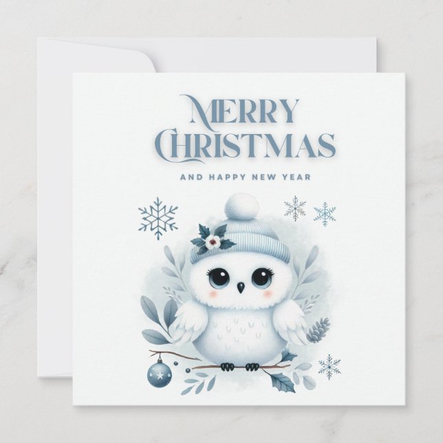 God jul Uggla Inbjudningar (Framsida)