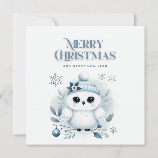 God jul Uggla Tack Kort (Framsida)