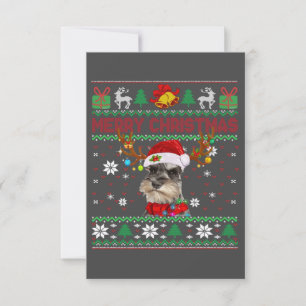 God jul Ugly Hund Schnauzer Santa Hat OSA Kort
