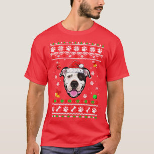 God jul Ugly Julafton Bull Terrier Santa Hat F T Shirt