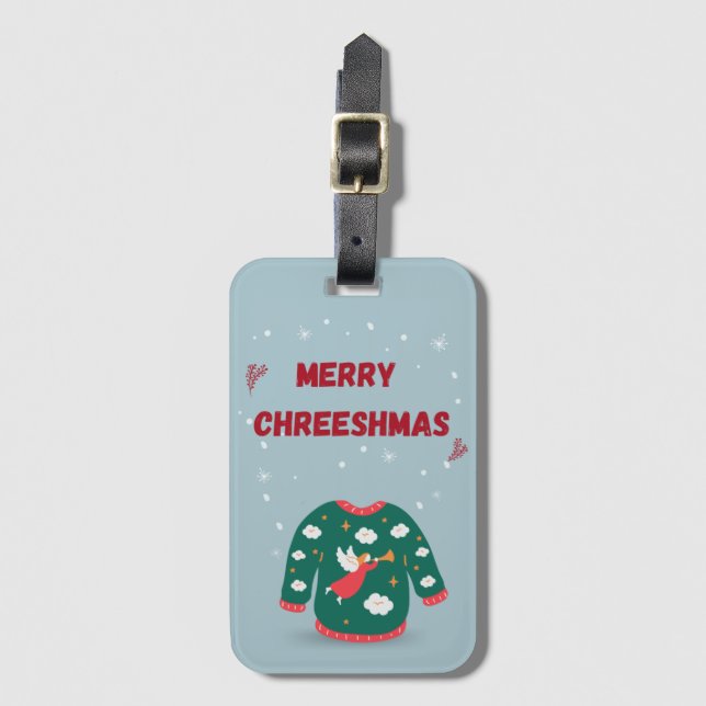 God jul Ugly Sweater Angel Bagagebricka (Framsida vertikal)