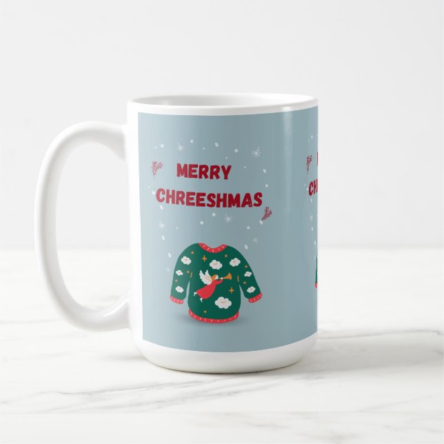God jul Ugly Sweater Angel Kaffemugg (Vänster)