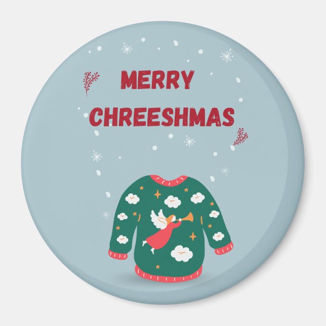God jul Ugly Sweater Angel Magnet (Framsidan)
