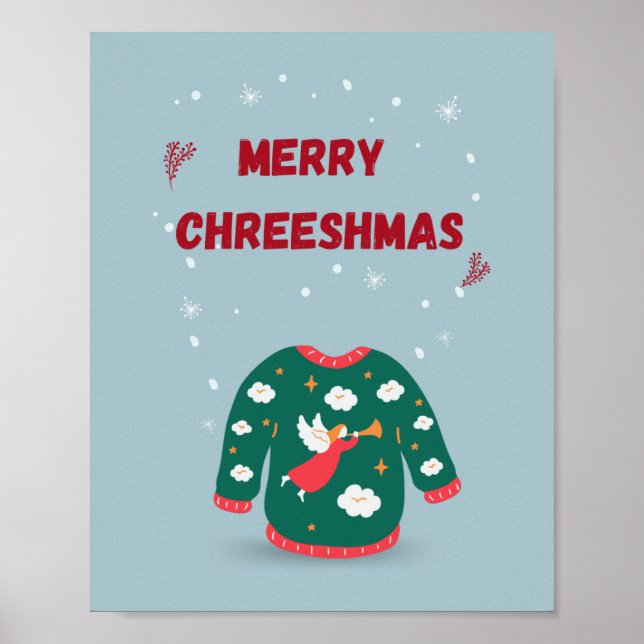 God jul Ugly Sweater Angel Poster (Framsidan)