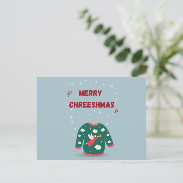 God jul Ugly Sweater Angel-vykort Vykort (Stående Fram)