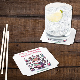 God jul & Ugly Sweater Önskemål Reindeer Underlägg Papper