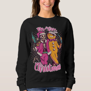 God jul Ugly Sweater Skeleton Santa Ginger T Shirt