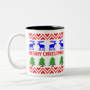 God jul Ugly Sweater Två-Tonad Mugg