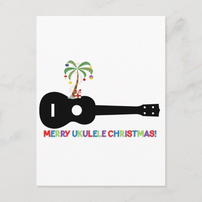 God jul Ukulele Helg Vykort (Framsida)