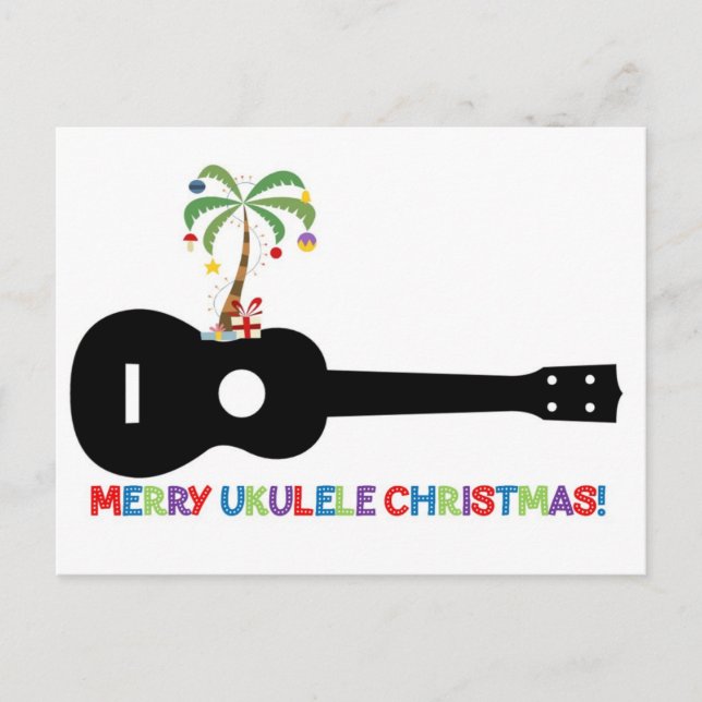 God jul Ukulele Helg Vykort (Framsida)