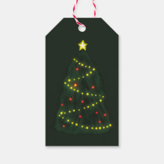 God Jul Under Ett Blankt Julgran Presentetikett