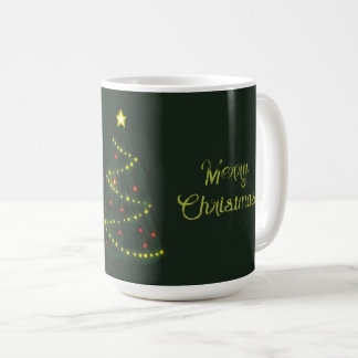 God jul under ett skinande julgran kaffemugg