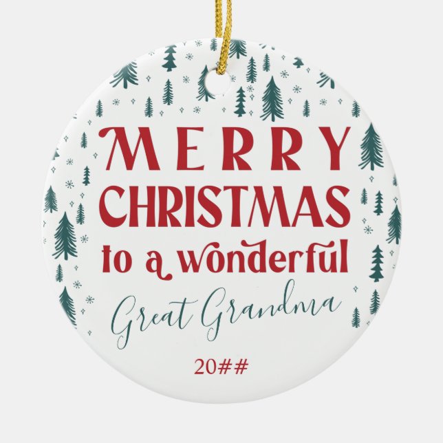 God jul Underbar Grandma Julgran Photo Julgransprydnad Keramik (Framsidan)